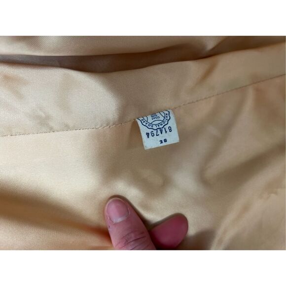 National Board Tan Cashmere Long Sleeve Button Front Fur-Lined Coat Size 38 - Picture 7 of 10